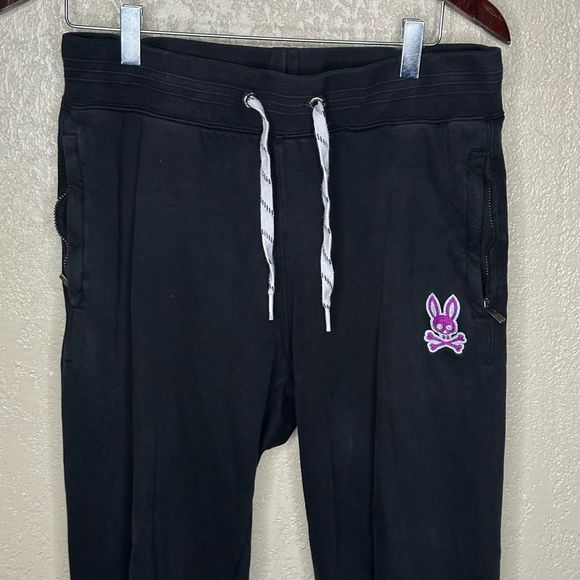 Psycho Bunny Jogger Sweatpants Black/Pink Size S - Picture 2 of 7